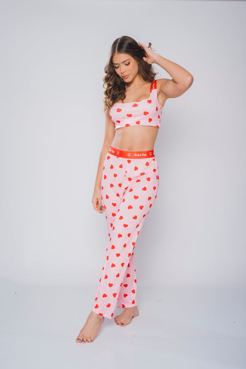 EL-08 PANTALON Y TOP CORAZONES