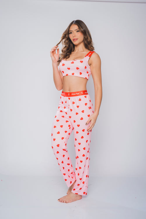 EL-08 PANTALON Y TOP CORAZONES