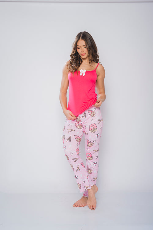 BS-109 PIJAMA PANTALON Y JUANITA ESTAMPADO PAPAS FRITAS