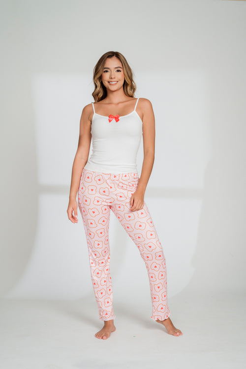 ECO-82 PANTALON ROSADO ESTAMPADO PANES CORAZON JUANITA