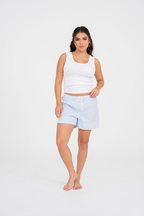 WOMENS BOXER SHORT RAYAS AZULES