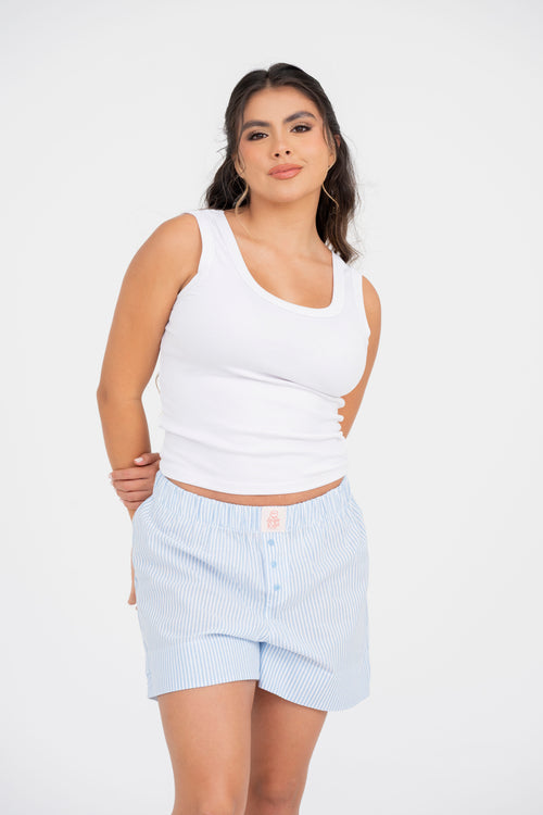 WOMENS BOXER SHORT RAYAS AZULES