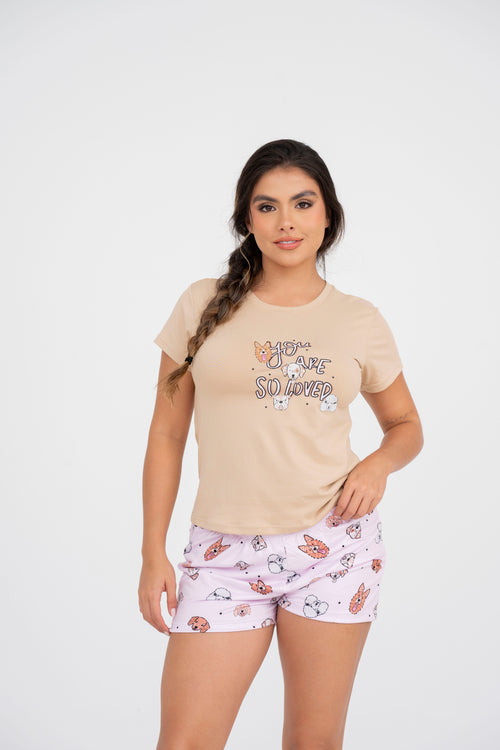 BS-194 SHORT ESTAMPADO PERRITOS CRESPOS BASICA