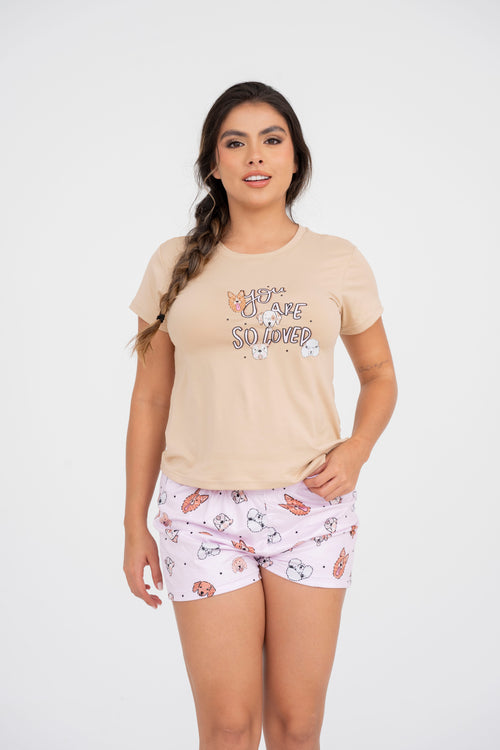 BS-194 SHORT ESTAMPADO PERRITOS CRESPOS BASICA