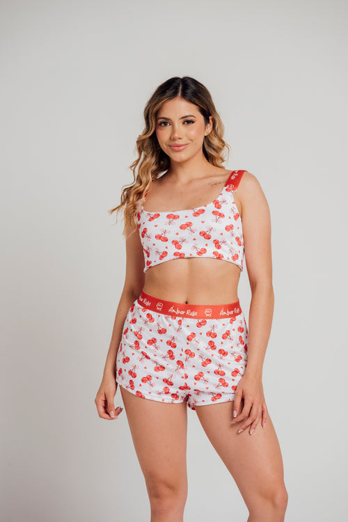 EL-21 SHORT Y TOP ESTAMPADO CEREZAS