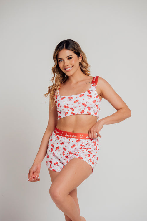 EL-21 SHORT Y TOP ESTAMPADO CEREZAS