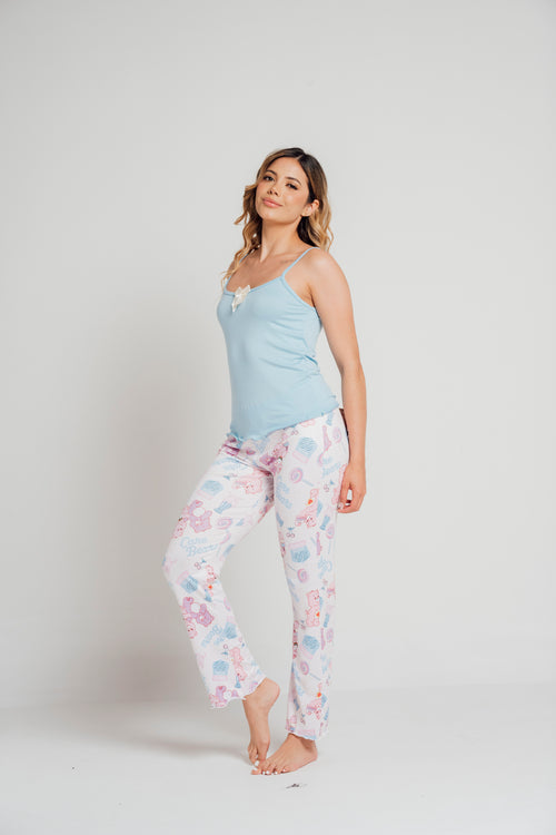 BS-152 PANTALON Y JUANITA  ESTAMPADO OSITOS CARIÑOSITOS