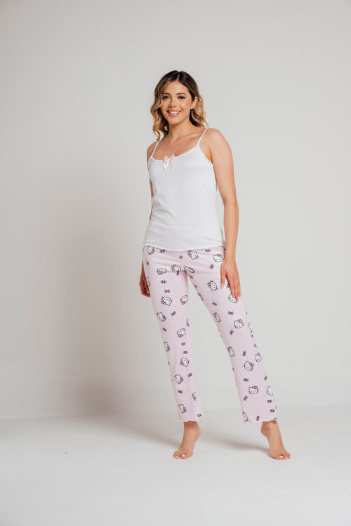 BS-158 PANTALON Y JUANITA ESTAMPADO HELLO KITTY CUADROS