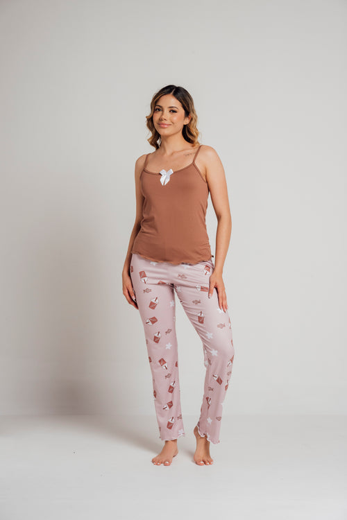 BS-155 PANTALON Y JUANITA ESTAMPADO CAFES
