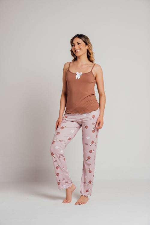 BS-155 PANTALON Y JUANITA ESTAMPADO CAFES