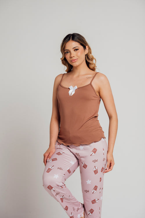 BS-155 PANTALON Y JUANITA ESTAMPADO CAFES
