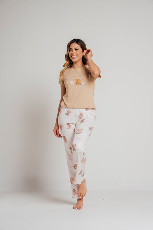 BS-164 PANTALON Y BASICA ESTAMPADO OSOS Y MOÑOS