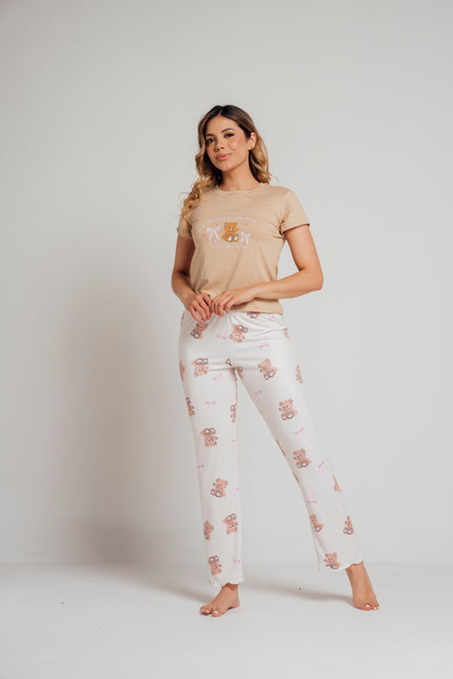 BS-164 PANTALON Y BASICA ESTAMPADO OSOS Y MOÑOS